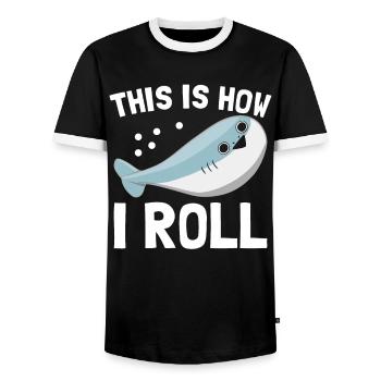 Funny Sacabambaspi Fish Meme - Men's Ringer Shirt - black/white - Front - AI Model Female 172 light (172cm) & AI Model Male 178 light (178cm)
