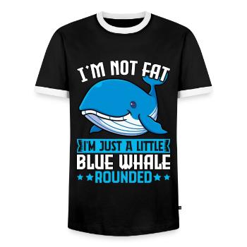 Je ne suis pas gros, je suis juste une petite baleine bleue arrondie - T-shirt contrasté Homme - noir/blanc - Devant - AI Model Female 172 light (172cm) & AI Model Male 178 light (178cm)