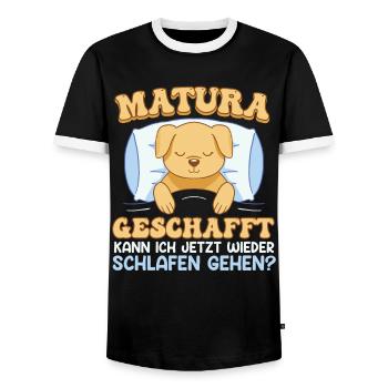 Je peux retourner me coucher - T-shirt contrasté Homme - noir/blanc - Devant - AI Model Female 172 light (172cm) & AI Model Male 178 light (178cm)