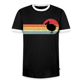 Dodo - Men's Ringer Shirt - black/white - Front - AI Model Female 172 light (172cm) & AI Model Male 178 light (178cm)