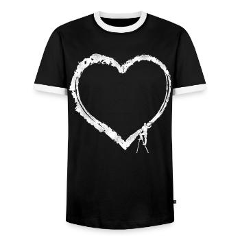House Painter Decorator Heart - Men's Ringer Shirt - black/white - Front - AI Model Female 172 light (172cm) & AI Model Male 178 light (178cm)