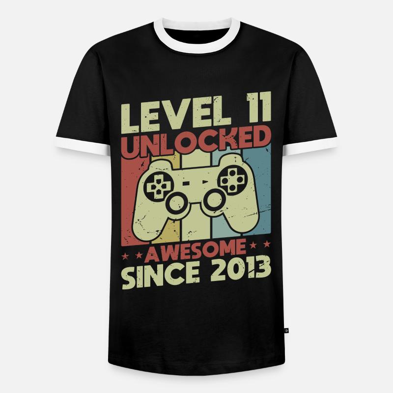 Level 11 freigeschaltet - Männer Kontrast-T-Shirt - Schwarz/Weiß