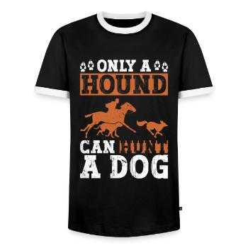 Renard Chasse Cadeaux Chien De Chasse - T-shirt contrasté Homme - noir/blanc - Devant - AI Model Female 172 light (172cm) & AI Model Male 178 light (178cm)