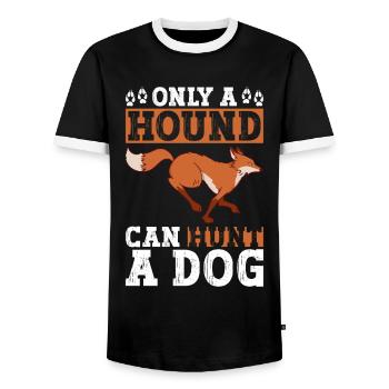 Renard Chasse Cadeaux Chien De Chasse - T-shirt contrasté Homme - noir/blanc - Devant - AI Model Female 172 light (172cm) & AI Model Male 178 light (178cm)