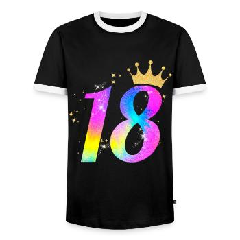 18. Geburtstag Geschenkidee Für 18 Jahre Alt - Männer Kontrast-T-Shirt - Schwarz/Weiß - Vorne - AI Model Female 172 light (172cm) & AI Model Male 178 light (178cm)