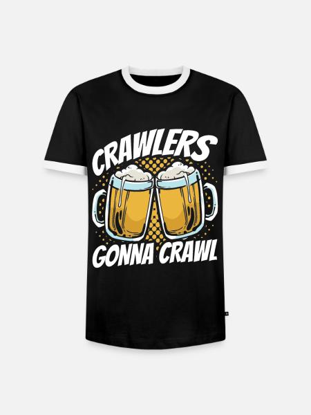 Crawled Pub Crawl Alcohol Drinking - Männer Kontrast-T-Shirt - Schwarz/Weiß