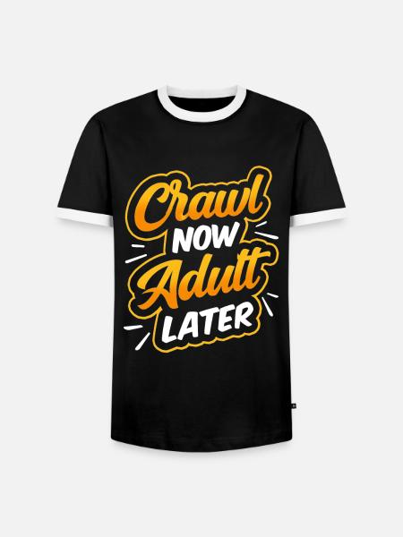 Crawled Pub Crawl Alcohol Drinking - Männer Kontrast-T-Shirt - Schwarz/Weiß