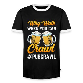 Crawled Pub Crawl Alcohol Drinking - Männer Kontrast-T-Shirt - Schwarz/Weiß - Vorne - AI Model Female 172 light (172cm) & AI Model Male 178 light (178cm)