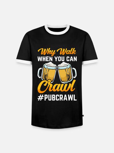 Crawled Pub Crawl Alcohol Drinking - Männer Kontrast-T-Shirt - Schwarz/Weiß