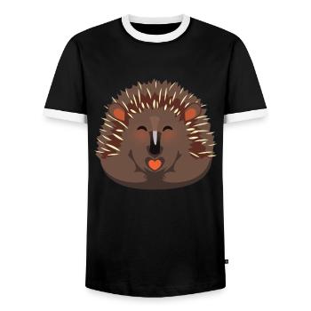 Echidna Kinder Design Schnabeligel - Männer Kontrast-T-Shirt - Schwarz/Weiß - Vorne - AI Model Female 172 light (172cm) & AI Model Male 178 light (178cm)