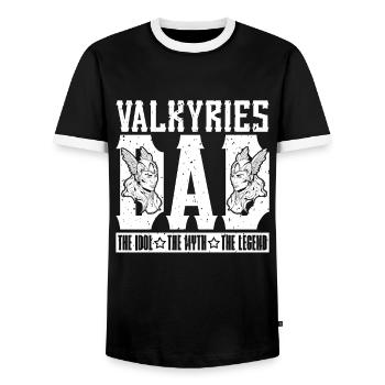 Valkyries Papa L’idole Le mythe Le Viking nordique - T-shirt contrasté Homme - noir/blanc - Devant - AI Model Female 172 light (172cm) & AI Model Male 178 light (178cm)