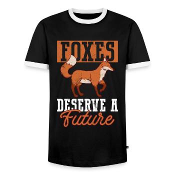 Accessoires de chasse anti-renards - T-shirt contrasté Homme - noir/blanc - Devant - AI Model Female 172 light (172cm) & AI Model Male 178 light (178cm)