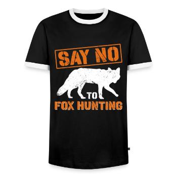 Accessoires de chasse anti-renards - T-shirt contrasté Homme - noir/blanc - Devant - AI Model Female 172 light (172cm) & AI Model Male 178 light (178cm)
