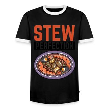 Cioppino Lover Foodie Nourriture Mer Américaine - T-shirt contrasté Homme - noir/blanc - Devant - AI Model Female 172 light (172cm) & AI Model Male 178 light (178cm)