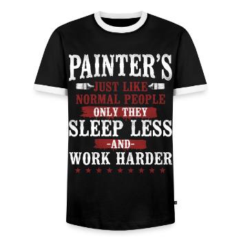 House Painter Decorator Painters - Men's Ringer Shirt - black/white - Front - AI Model Female 172 light (172cm) & AI Model Male 178 light (178cm)