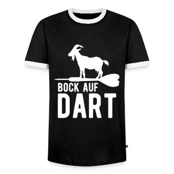 Fléchettes drôles et cadeaux de fléchettes pour les joueurs de fléchettes - T-shirt contrasté Homme - noir/blanc - Devant - AI Model Female 172 light (172cm) & AI Model Male 178 light (178cm)