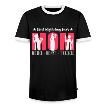 Mythologie grecque amant maman l’idole Grèce antique - T-shirt contrasté Homme - noir/blanc - Devant - AI Model Female 172 light (172cm) & AI Model Male 178 light (178cm)