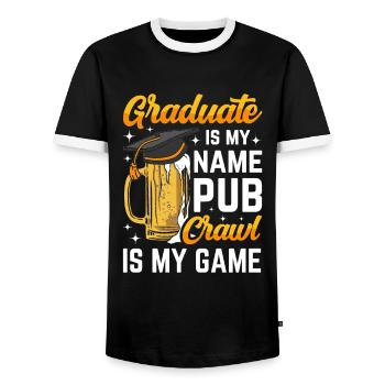 Crawled Pub Crawl Alcohol Drinking - Männer Kontrast-T-Shirt - Schwarz/Weiß - Vorne - AI Model Female 172 light (172cm) & AI Model Male 178 light (178cm)