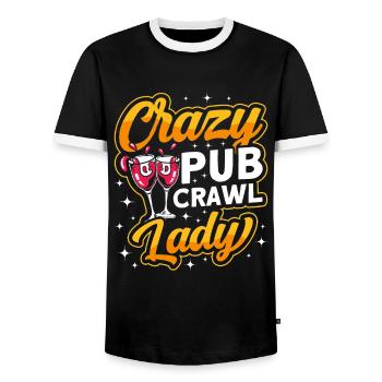 Crawled Pub Crawl Alcohol Drinking - Männer Kontrast-T-Shirt - Schwarz/Weiß - Vorne - AI Model Female 172 light (172cm) & AI Model Male 178 light (178cm)