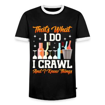 Crawled Pub Crawl Alcohol Drinking - Männer Kontrast-T-Shirt - Schwarz/Weiß - Vorne - AI Model Female 172 light (172cm) & AI Model Male 178 light (178cm)