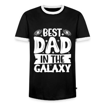 Dad Fathers Day Daddy Papa Funny Father´s Day - Men's Ringer Shirt - black/white - Front - AI Model Female 172 light (172cm) & AI Model Male 178 light (178cm)