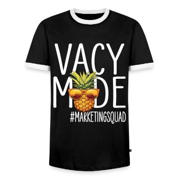Marketing-Urlaub Vacy Mode Marketingsquad - Männer Kontrast-T-Shirt - Schwarz/Weiß - Vorne - AI Model Female 172 light (172cm) & AI Model Male 178 light (178cm)