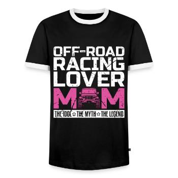 Off-Road Racing Lover Mom The Idol The Motocross - Men's Ringer Shirt - black/white - Front - AI Model Female 172 light (172cm) & AI Model Male 178 light (178cm)