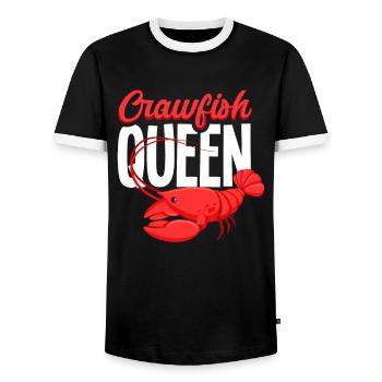 Crawfish Queen Crustacean Gift - Men's Ringer Shirt - black/white - Front - AI Model Female 172 light (172cm) & AI Model Male 178 light (178cm)