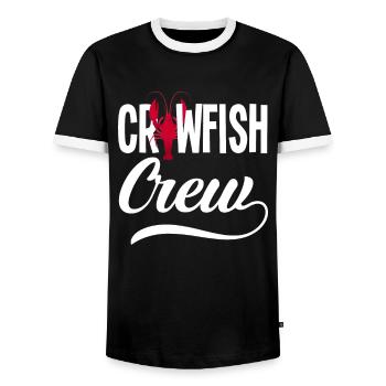 Langusten Team - Männer Kontrast-T-Shirt - Schwarz/Weiß - Vorne - AI Model Female 172 light (172cm) & AI Model Male 178 light (178cm)