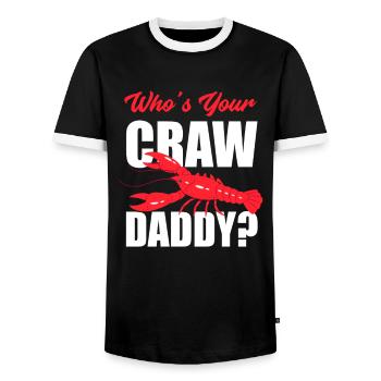 Langusten Papa Wortspiel Spruch - Männer Kontrast-T-Shirt - Schwarz/Weiß - Vorne - AI Model Female 172 light (172cm) & AI Model Male 178 light (178cm)
