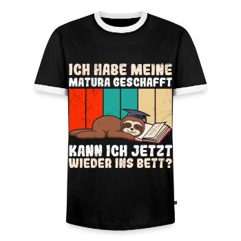 Les maturants ont passé ma maturité drôles de choses - T-shirt contrasté Homme - noir/blanc - Devant - AI Model Female 172 light (172cm) & AI Model Male 178 light (178cm)
