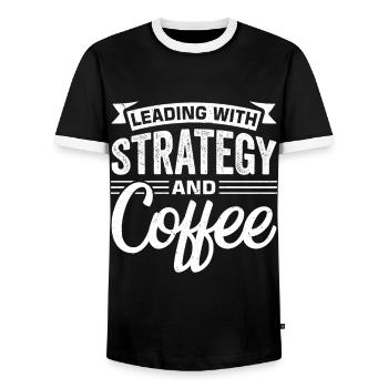 BWL Betriebswirtschaft Büro - Männer Kontrast-T-Shirt - Schwarz/Weiß - Vorne - AI Model Female 172 light (172cm) & AI Model Male 178 light (178cm)