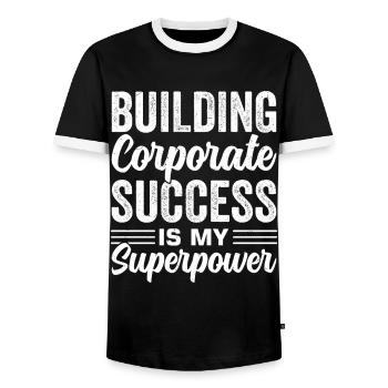 BWL Betriebswirtschaft Büro - Männer Kontrast-T-Shirt - Schwarz/Weiß - Vorne - AI Model Female 172 light (172cm) & AI Model Male 178 light (178cm)