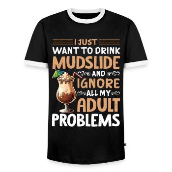 Mudslide Cocktail - Men's Ringer Shirt - black/white - Front - AI Model Female 172 light (172cm) & AI Model Male 178 light (178cm)