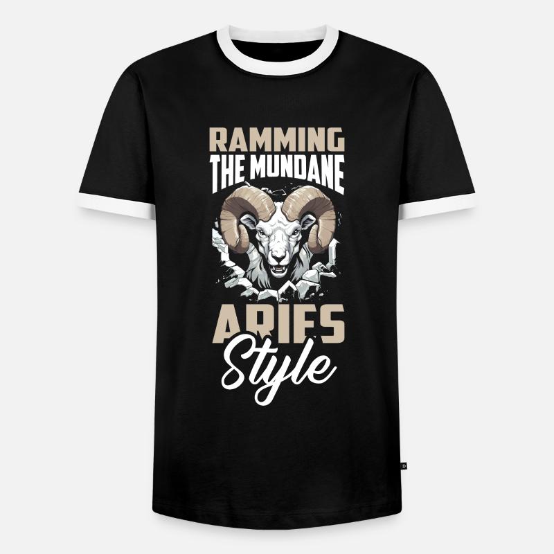 Widder - Männer Kontrast-T-Shirt - Schwarz/Weiß