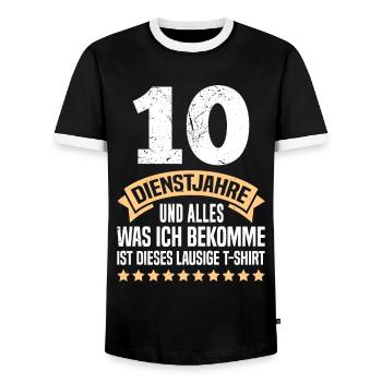 10 ans de service Procurez-vous cette chemise moche - T-shirt contrasté Homme - noir/blanc - Devant - AI Model Female 172 light (172cm) & AI Model Male 178 light (178cm)