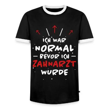 Zahnarzt Spruch Beruf Lustiges Zahnarzt Geschenk - Männer Kontrast-T-Shirt - Schwarz/Weiß - Vorne - AI Model Female 172 light (172cm) & AI Model Male 178 light (178cm)