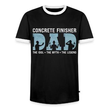 Finisseur de béton Papa L’idole Le mythe Le maçon - T-shirt contrasté Homme - noir/blanc - Devant - AI Model Female 172 light (172cm) & AI Model Male 178 light (178cm)