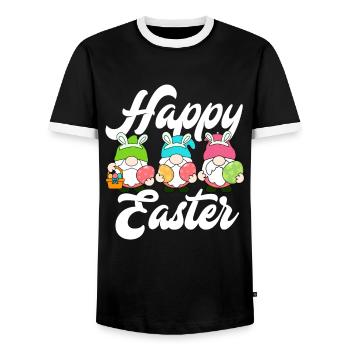 Happy Easter - Men's Ringer Shirt - black/white - Front - AI Model Female 172 light (172cm) & AI Model Male 178 light (178cm)