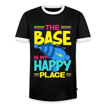 Indoor-laser-tag-party-outfit lasertag - Männer Kontrast-T-Shirt - Schwarz/Weiß - Vorne - AI Model Female 172 light (172cm) & AI Model Male 178 light (178cm)