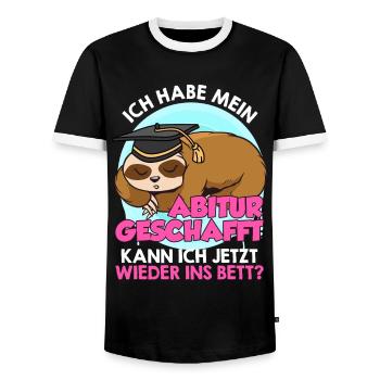 Je peux retourner me coucher - T-shirt contrasté Homme - noir/blanc - Devant - AI Model Female 172 light (172cm) & AI Model Male 178 light (178cm)