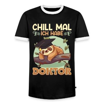 Doktorabschluss Chill Mal Ich habe den Doktor - Männer Kontrast-T-Shirt - Schwarz/Weiß - Vorne - AI Model Female 172 light (172cm) & AI Model Male 178 light (178cm)
