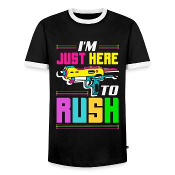 Indoor-laser-tag-party-outfit lasertag - Männer Kontrast-T-Shirt - Schwarz/Weiß - Vorne - AI Model Female 172 light (172cm) & AI Model Male 178 light (178cm)