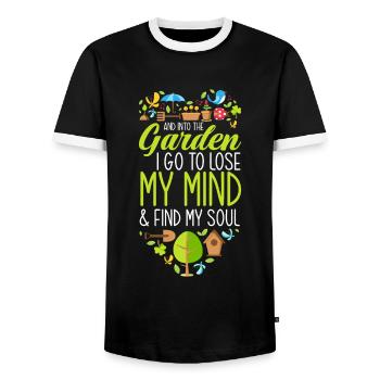 Garten Seele Hobby Gärtner - Männer Kontrast-T-Shirt - Schwarz/Weiß - Vorne - AI Model Female 172 light (172cm) & AI Model Male 178 light (178cm)