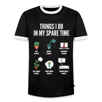 Garten Freizeit Hobby Pflanzen - Männer Kontrast-T-Shirt - Schwarz/Weiß - Vorne - AI Model Female 172 light (172cm) & AI Model Male 178 light (178cm)