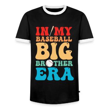 Frère Fan De Baseball Jouant Au Baseball Drôles De Garçons - T-shirt contrasté Homme - noir/blanc - Devant - AI Model Female 172 light (172cm) & AI Model Male 178 light (178cm)