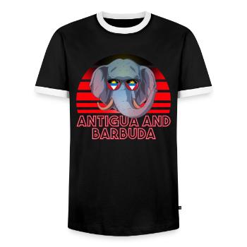 Antigua et Barbuda - T-shirt contrasté Homme - noir/blanc - Devant - AI Model Female 172 light (172cm) & AI Model Male 178 light (178cm)