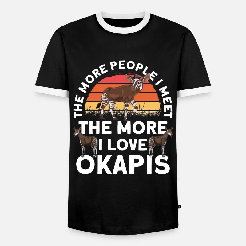 Funny zookeeper okapi lover - Men's Ringer Shirt - black/white