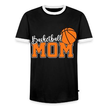 Basketball Mom Basketball Mom Sweet Mom - Men's Ringer Shirt - black/white - Front - AI Model Female 172 light (172cm) & AI Model Male 178 light (178cm)