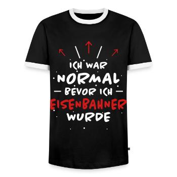 Eisenbahner Spruch Lokführer Eisenbahner Geschenk - Männer Kontrast-T-Shirt - Schwarz/Weiß - Vorne - AI Model Female 172 light (172cm) & AI Model Male 178 light (178cm)